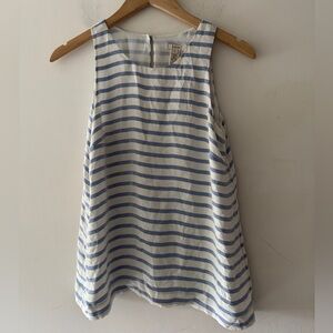 J. Crew Blue and White Striped Sleeveless Tank
